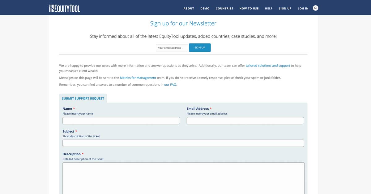 Contact Us - Equity Tool
