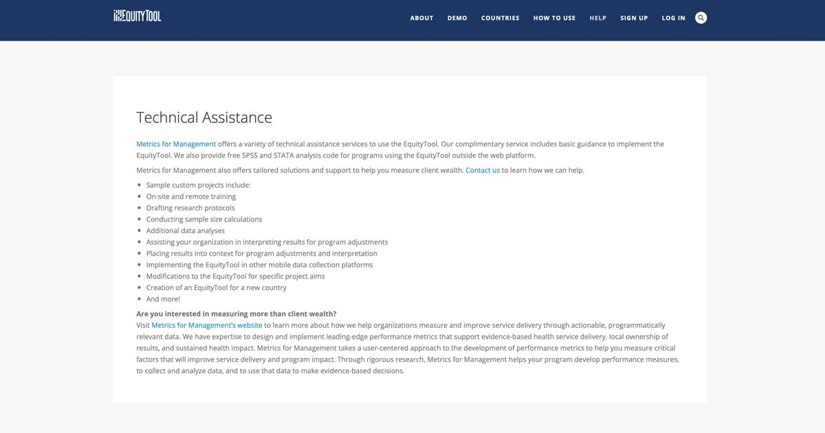 Our services - Equity Tool